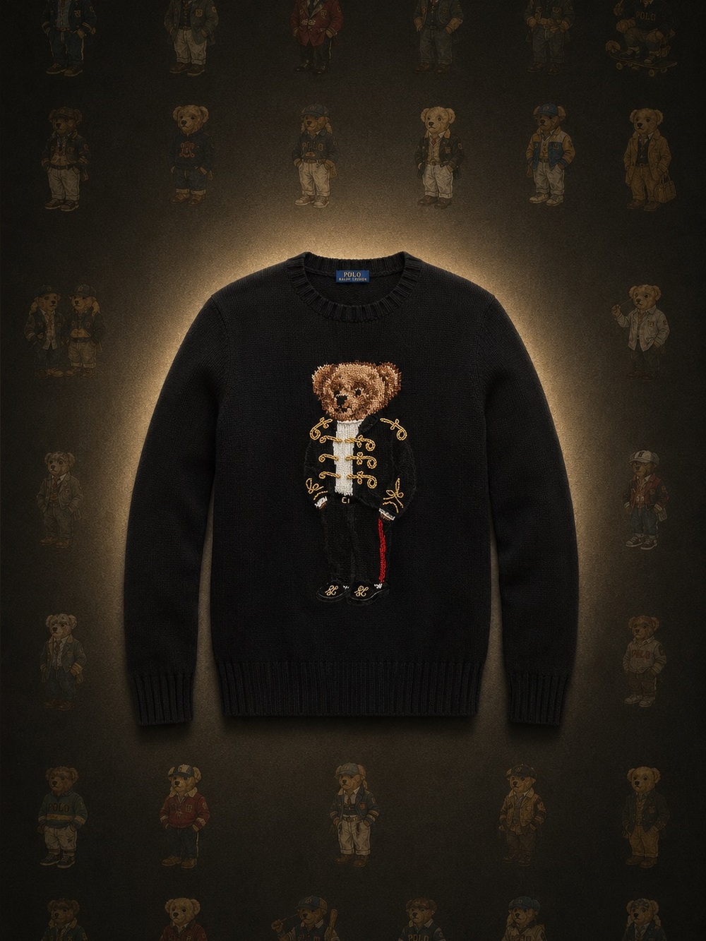 Ralph Lauren Polo Bear Black Sweater with Bear Design